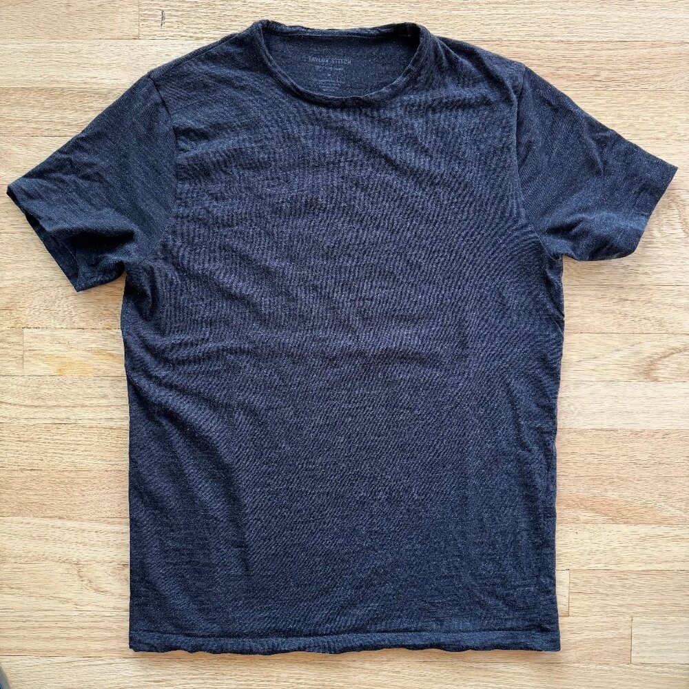 Taylor Stitch Merino Tee in Heather Black